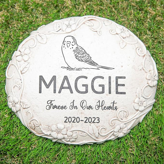 Personalized Parakeets Memorial Stone, Pet Grave Marker Budgie, Parakeets Headstone, Budgie Tombstone, Parakeets Gravestone, Budgie Memorial Gifts