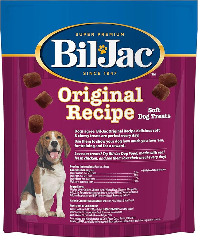 Bil-Jac Original Recipe Soft Training Treats for Dogs, Made with Chicken Liver, Resealable Double Zipper Pouch 10oz (4-Pack)
