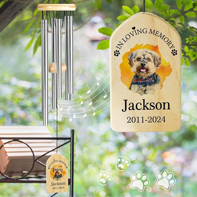 Pet Memorial Gifts, Personalized Pet Memorial Wind Chimes, Pet Loss Gifts, Dog Memorial Gifts for Loss of Dog, Pet Loss Sympathy Gift, Pet Remembrance Gift, in Memory of Pet - in Loving Memory