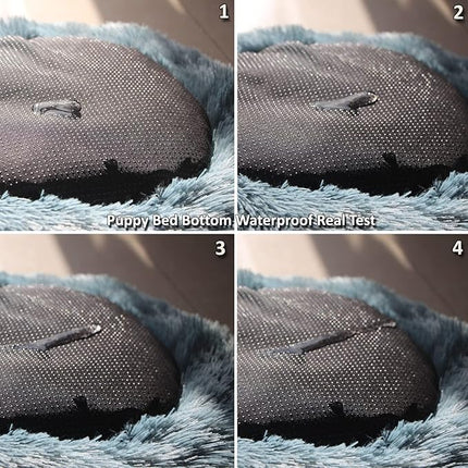 Puppy Beds for Small Dogs Washble 19 Inches Extra Small Anti-Anxiety for Calming Dog Doggie Bed Luxury Machine Washble Anti-Slip Waterproof Mute Bese Round Dog Bed.