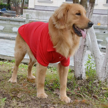 lovelonglong Basic Dog Polo Shirts Premium Cotton, Polo T-Shirts for Large Medium Small Dogs with a Two-Button Collar Blank Color Red XXL