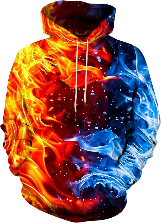 Yasswete Unisex Adults 3D Printed Fashion Hoodies for Men Women Pullover Novelty Sweatshirts with Big Pockets