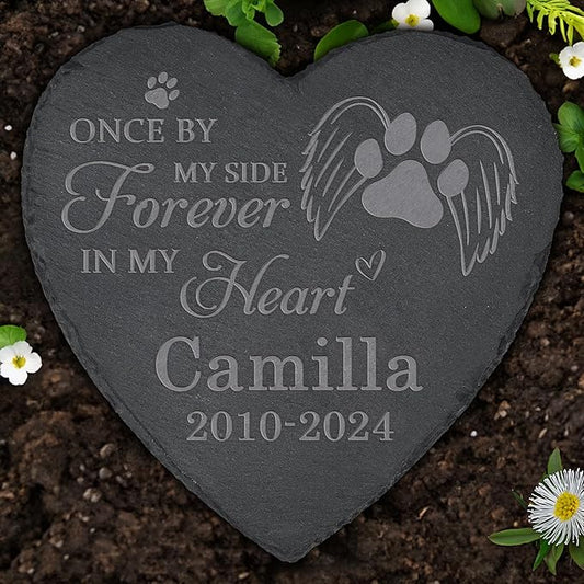 Pet Memorial Stone, Dog Memorial Stone, Dog Memorial Gifts for Loss of Dog, Pet Memorial Gifts, Pet Loss Sympathy Gift, Dog Bereavement Gifts, Dog Passing Away Gifts - Once by My Side