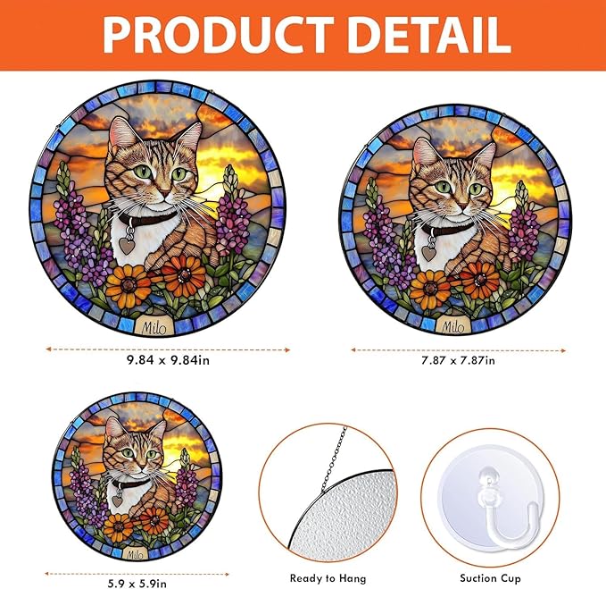 Custom Dog Portrait Stained Glass Suncatcher, Pet Memorial Stained Glass Photo Suncatcher, Staineds Glass Dog Memorial, Loss of Dogs Sympathy Gift Personalized, Pet Loss Gifts /11