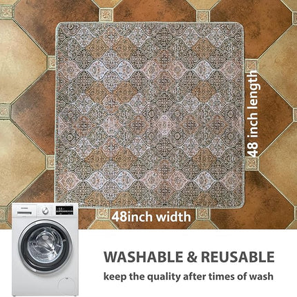 nunubaby Washable Pee Pads for Dogs, Stylish, Non-Slip and Leak-Proof Pee Pads. Reusable Potty Pads for Dogs for Crates and Floors.(Brown/Multi, 48" x48")