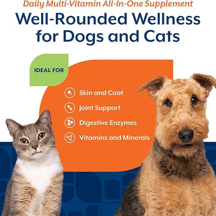 NaturVet All-in-One Dog Supplement - for Joint Support, Digestion, Skin, Coat Care – Dog Multivitamins with Minerals, Omega-3, 6, 9 – Wheat-Free Vitamins for Dogs – 13-Ounce Powder