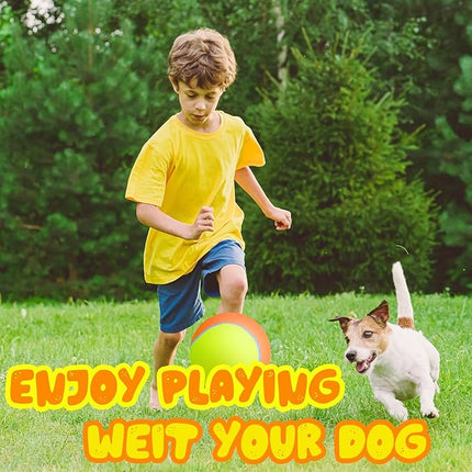 Big Tennis Ball for Dogs, Giant Dog Tennis Ball Toy Large Outdoor Sports Gift for Small Medium Large Dog (Yellow Orange, 9.5 inch)