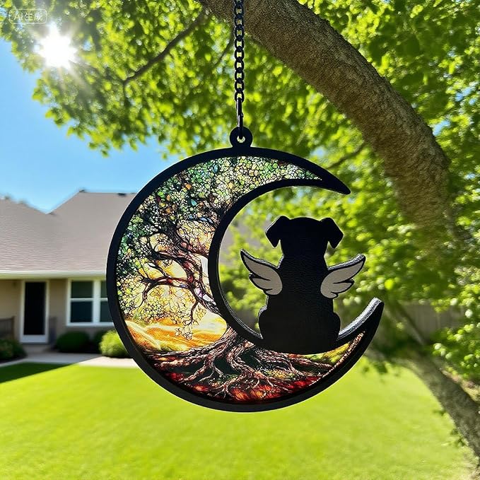 Ettonsun Dog Memorial Suncatcher Memorial Gifts for Loss of Dog Sympathy Gift (C)