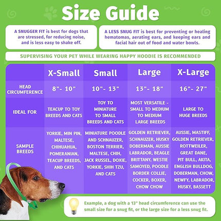 Happy Hoodie The Original Dog & Cat Calming Band - American Brand - Anxiety Relief/Noise Protection-Grooming-Thunder-Fireworks (XS, Black) - Since 2008
