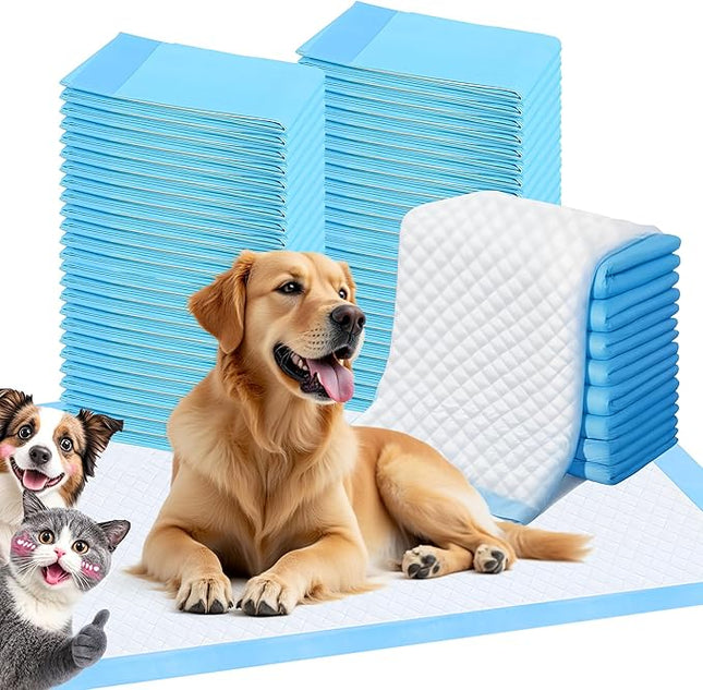 FluffyDream Super Absorbent Waterproof Dog and Puppy Pet Training Pad, Housebreaking Pet Pad,Blue (17.6"x23.6" (300PCS))