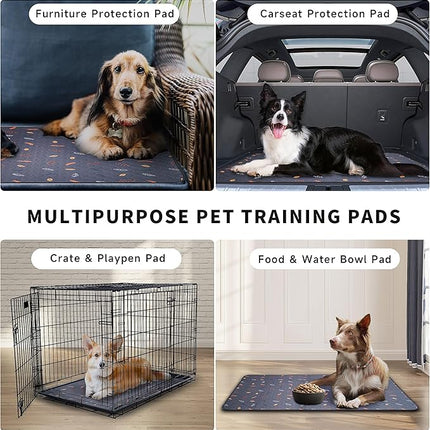 Sunheir 2-Pack Extra Large Reusable Dog Mat for Floor, Dog Playpen, Non-Slip Waterproof, Super Absorbent Washable Pee Pads for Dogs, Pet Whelping Pads, Crate (36" x 41", Light Grey)