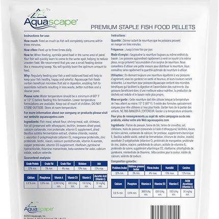 Aquascape Premium Staple Pond and Koi Fish Food, Mixed Pellet Size, 2.2-Pounds