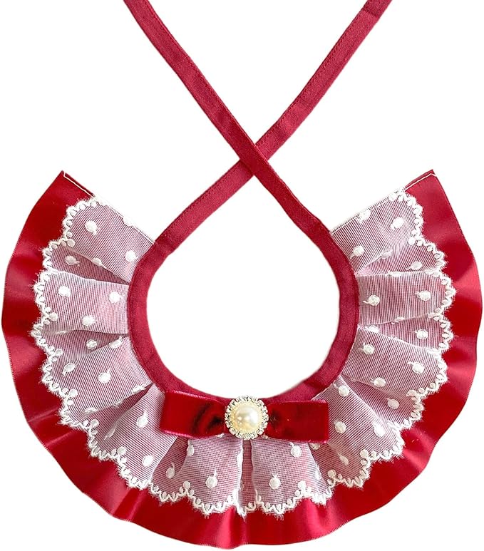 2PCS Christmas Dog Cat Collar Red Velvet Bow Pet Bib Cute Scarfs Necklace Neck Strap for Pet Costume Supplies