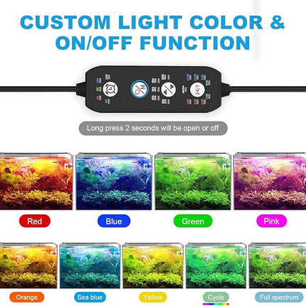 SEAOURA 24/7 Mode Led Aquarium Light for Plants Growth- Sunrise to Moonlight, 7 Colors, Adjustable Timer/Brightness, Full Spectrum Fish Tank Lights for 48 Inch to 54 Inch Tank, 42W