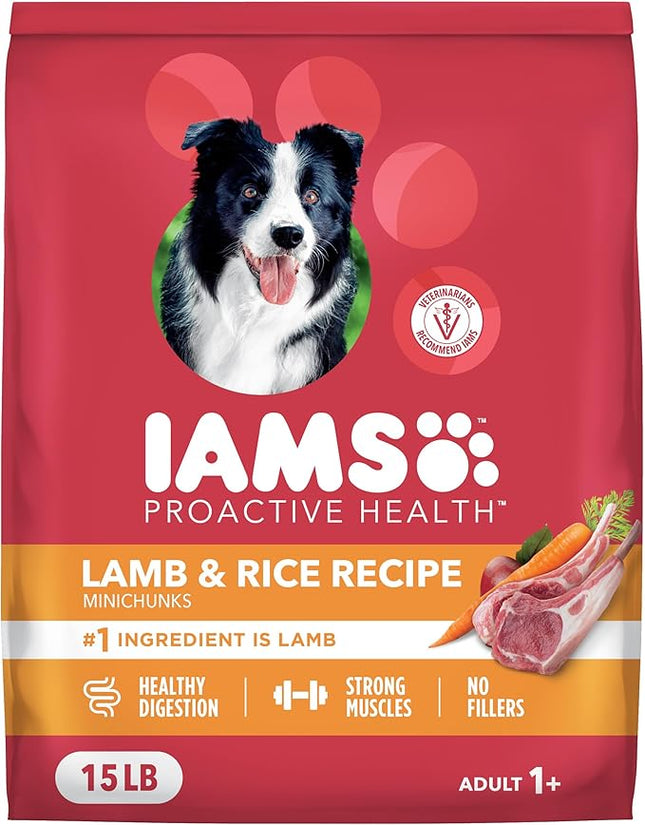 IAMS Proactive Health Minichunks Adult Dry Dog Food with Lamb & Rice, 15 lb. Bag