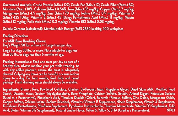 Milk-Bone Original Brushing Chews, 6 Large Daily Dental Dog Treats (Pack of 5) Scrubbing Action Helps Clean Teeth