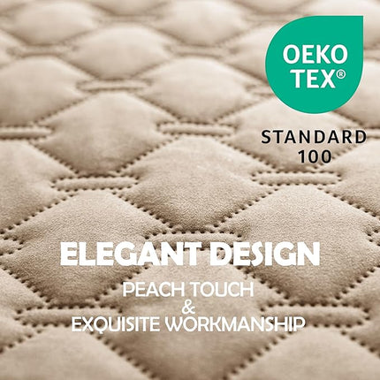 gogobunny 100% Double-Sided Waterproof Dog Bed Cover Pet Blanket Sofa Couch Furniture Protector for Puppy Large Dog Cat, Reversible (82x120 Inch (Pack of 1), Dark Beige/Light Beige)