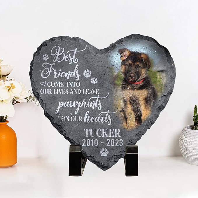 Personalized Dog Memorial Gifts for Loss of Dog, Custom Photo Pet Stone, Personalized Memorial Gifts for Pet Loss, Gift for Cat Lovers, Stones for Dogs, Cemetery Decorations for Grave Q2