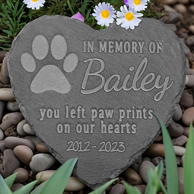 Pet Memorial Gifts, Personalized Pet Memorial Stone, Pet Remembrance Gift, in Memory of Dog Cat, Loss of Pet Sympathy Gift, Dog Memorial Gifts for Loss of Dog, Pet Loss Gift - 6*6 Inches Stone