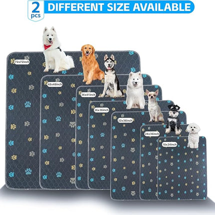 Aitmexcn Washable Puppy Dog Pee Pad, 2PCS 100% Waterproof Whelping Training Mat for Puppy/Senior Dog, Fast Drying Reusable Puppy Pads for Indoor, Outdoor and Car Travel- 32'' x 36''