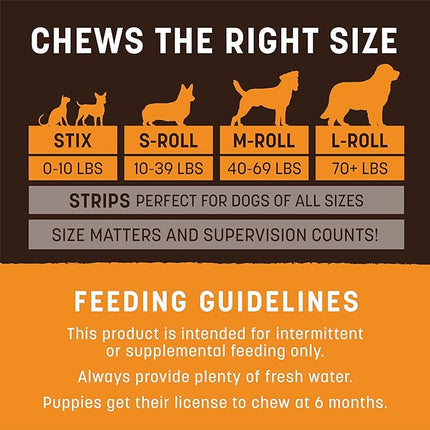 Earth Animal No Hide Chews - Long Lasting Rawhide Free Medium Dog Chews Rolls, Chicken - 3 Count Value Pack