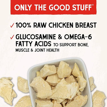 Stella & Chewy's Freeze-Dried Raw Chicken Breast Dog Treats - Single Ingredient, No Additives - Premium Training Treats - Perfect For Picky Eaters - 2.75oz Bag