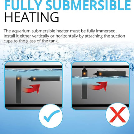 Fluval P50 Submersible Aquarium Heater – 50W, Preset 76-78°F for Freshwater & Saltwater Tanks up to 15 Gal, Shatterproof, Fully Submersible, LED Indicator, Durable & Safe Fish Tank Heater