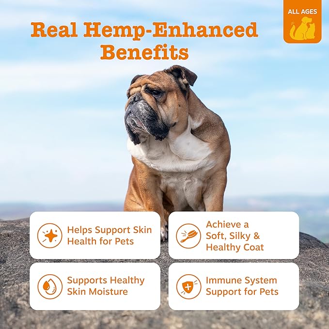 Zesty Paws Salmon Omega Oil Hemp for Dogs and Cats with Wild Alaskan Salmon Oil Omega 3 and 6 Fatty Acids with EPA DHA for Pets Supports Normal Skin Moisture and Immune System Function 16oz