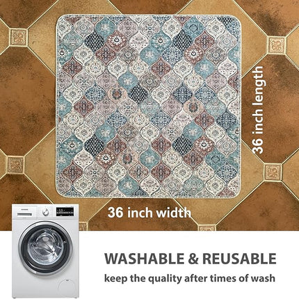 nunubaby Washable Pee Pads for Dogs, Stylish, Non-Slip and Leak-Proof Pee Pads. Reusable Potty Pads for Dogs for Crates and Floors.(Dark Red/Multi, 36" x36" )