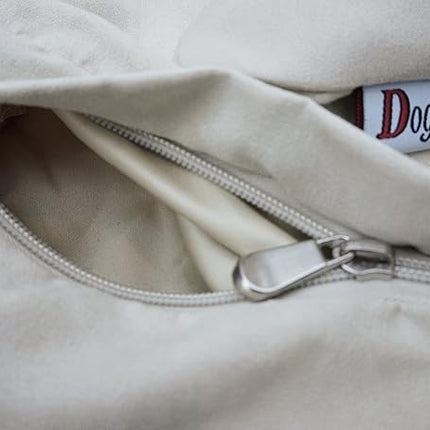 Dogbed4less Orthopedic Dog Bed with Memory Foam for Medium Large Pet, Waterproof Liner, Washable Microsuede Khaki Cover, 41X27X4 Inch (Fit 42X28 Crate)