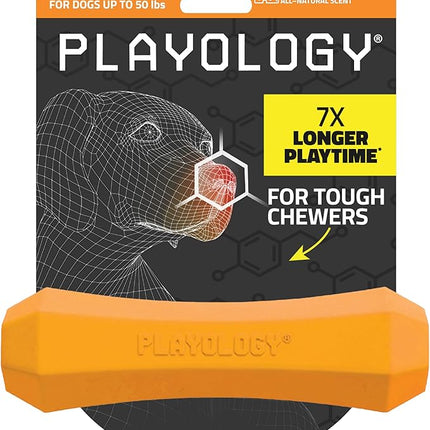 Playology Dog Toys | Durable Squeaky Chew Stick for Dogs | Medium Cheddar Cheese Scented Toy - Easy to Clean and Made from Non Toxic Materials