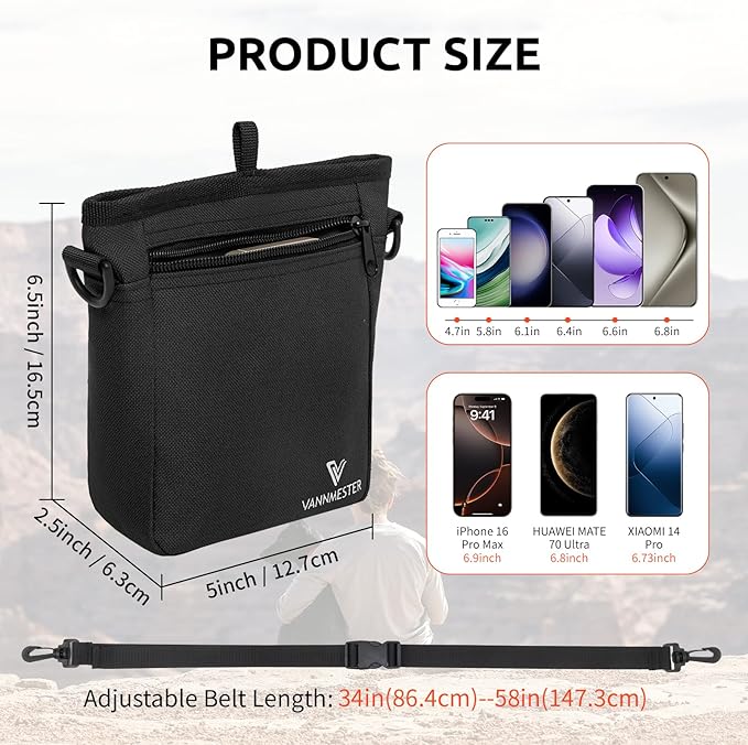 Dog Treat Pouch with Magnetic Closure Treat Bag for Dog Training Dog Food Bag Dog Walking Bag Dog Fanny Pack with Dog Poop Bag Dispenser Pet Treat Pouch with Shoulder Strap (Black)