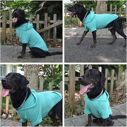 Lovelonglong Blank Basic Hoodie Sweatshirt for Dogs 100% Cotton Fits Small Medium Dachshund Large Dog Turquoise XS
