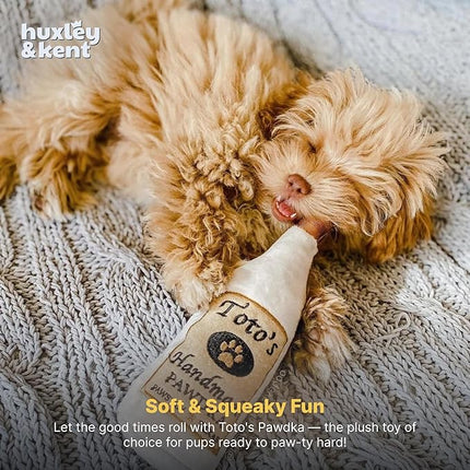 Huxley & Kent Funny Dog Toy w/Squeaker – Power Plush Squeaky Dog Toys for Small, Medium & Large Dogs – Soft Stuffed Animal for Indoor Play & Fetch - Toto's Pawdka, Small
