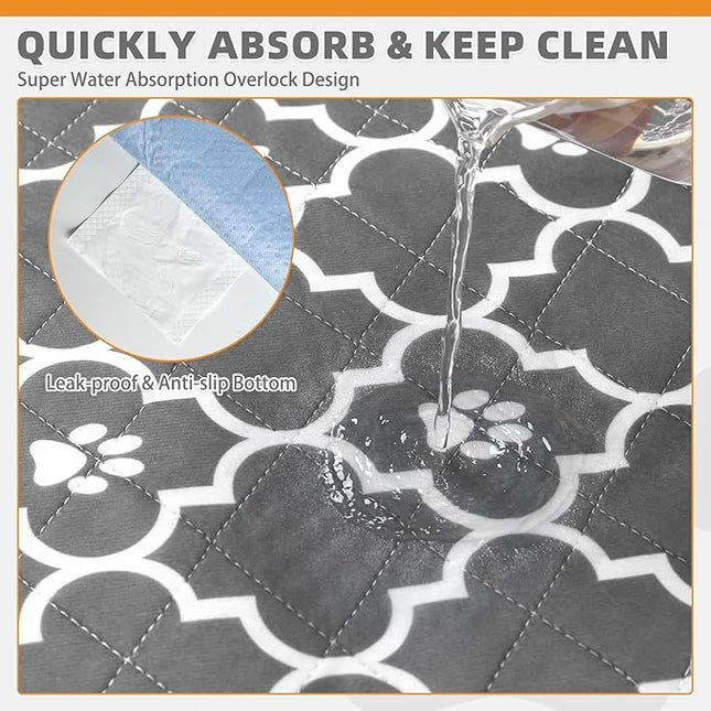 KOOLTAIL Washable Pee Pads for Dogs, 2 Packs Super Absorbent Leakproof & Non-Slip Dog Pee Pad Extra Large, Reusable Puppy Training Pads Waterproof, Pet Mat Rug for Whelping,Floor,Crate,Cats, 36"x41"