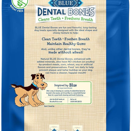 Blue Buffalo Dental Bones Mini Natural Dental Chew Dog Treats Bag, 12oz. Bag