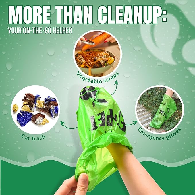 Pet N Pet 540 Counts Green Poop Bags for Dogs, 41% Plant Based & 59% PE Extra Thick Dog Poop Bags Rolls, 9" x 13", Unscented Dog Waste Bag, Pet Supplies for Dogs