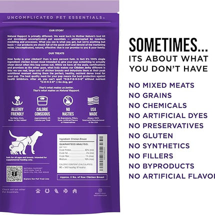 Natural Rapport Chicken Jerky Dog Treats - The Only Chicken Tender Jerky Dogs Need - All Natural Dog Treats for Small and Large Dogs (8 oz)