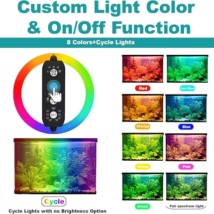 SEAOURA Submersible Aquarium Light for 20 to 35 Inch Fish Tank, 24/7 Cycle Fish Tank Light with Timer, Aquarium Plant Light with Full Spectrum+7 Single Colors, Auto On/Off, Adjustable Brightness