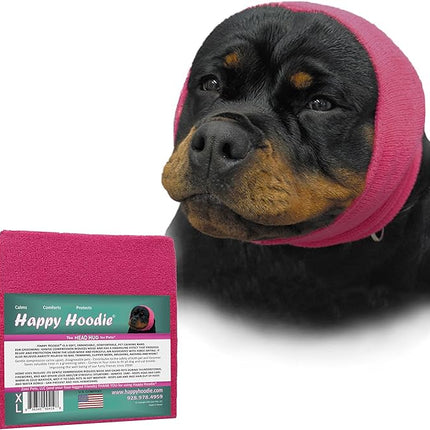 Happy Hoodie The Original Dog & Cat Calming Band - American Brand - Anxiety Relief/Noise Protection-Grooming-Thunder-Fireworks (X-Large, Pink) - Since 2008