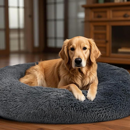 Dog Beds Large Sized Dog and Cats, 32in Pet Beds for Large Pet, Washable Indestructible Extra Large (Dark Grey)