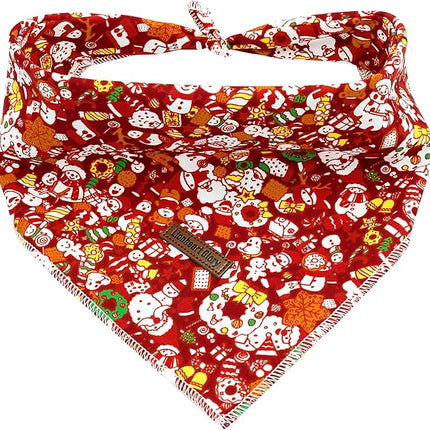 Lionheart glory Christmas Dog Bandana Red Dogs Bandana 1 Pack Washable Soft Dog Scarf, Square Adjustable Pet Bandanas for Small Dogs