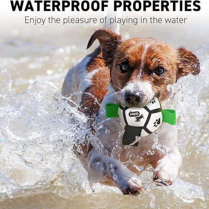 QDAN Small Dog Toys, Puppy Balls, Dog Balls with Straps for Small Breed, Soccer Ball for Dogs, Puppy Toys, Dog Birthday Gift (Black Green, 3.5 inch)