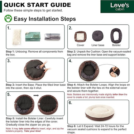 Love's cabin Round Donut Cat and Dog Cushion Bed, 25in Pet Bed for Small or Medium Dogs, Anti-Slip & Water-Resistant Bottom, Soft Durable Fabric Pet Beds, Washable Calming Cat & Dog Bed Yellow