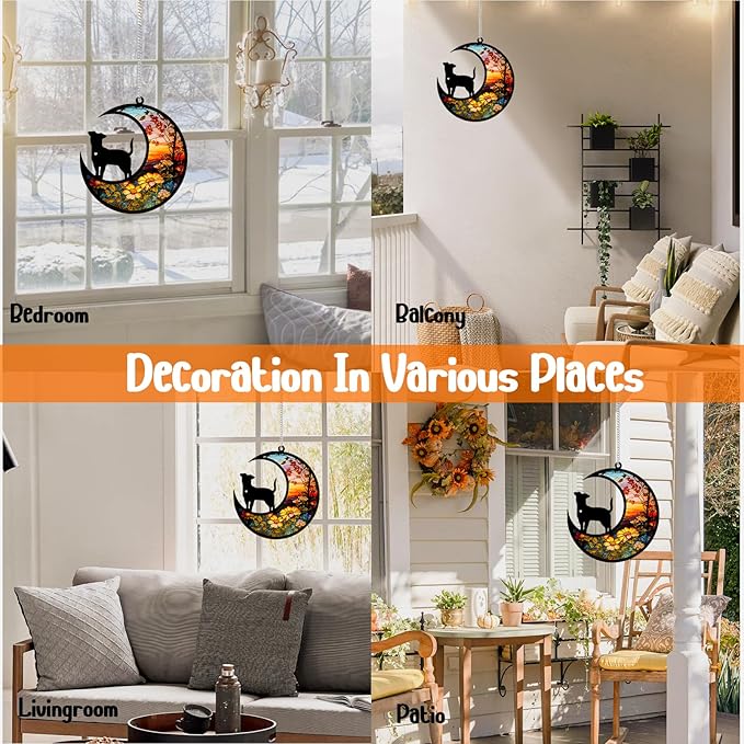 Dog Memorial Suncatcher,Pet Sympathy Gifts,Dog Memorial Gifts for Loss of Dog,Personalized Dog Pass Away Gifts with Name Date for Pet Lovers