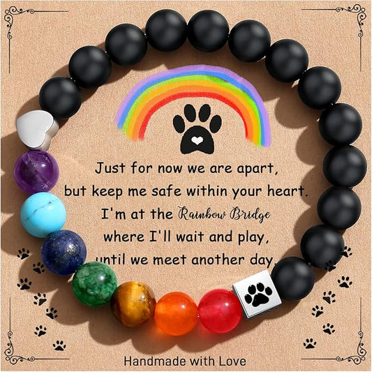 TONY & SANDY Dog Memorial Gifts, Pet Sympathy Rainbow Bridge Pet Memorial Bracelet for Men Women Girls Who Loss of Beloved Dog Cat
