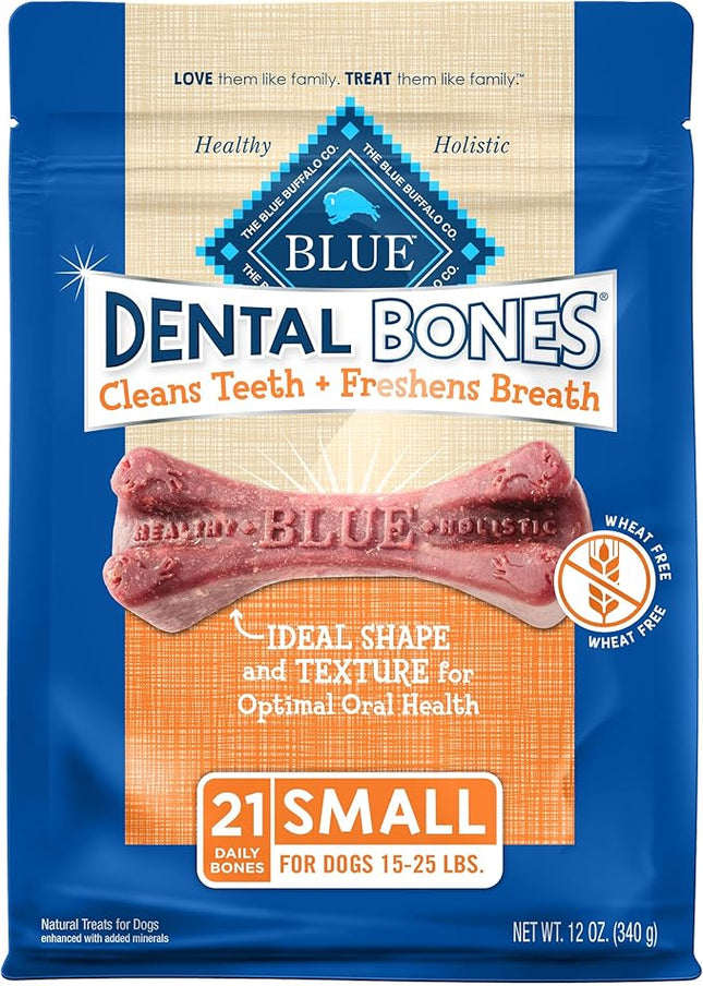 Blue Buffalo Dental Bones Small Natural Dental Chew Dog Treats Bag Value Pack