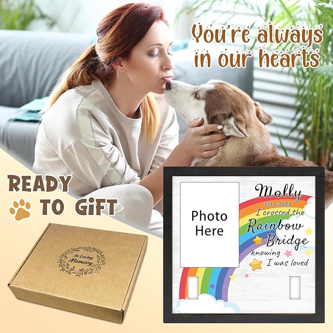 Personalized Dog Memorial Gifts Picture Frame for Loss of Dogs, in Memory of Dog Passing Away Sympathy Gifts, Cat Memorial