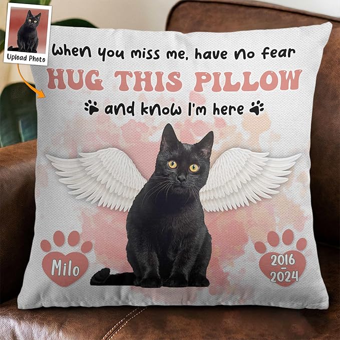 Personalized Pet Memorial Throw Pillow with Photo, Dog Memorial Gifts for Loss of Dog, Pet Memories Gifts for Dogs, Dog Memorial Pillow Pet Loss Sympathy Gift Dog Bereavement Gifts Cat Loss, Dog Loss