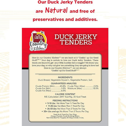 Country Kitchen Duck Jerky Tender Dog Treats, Made with Real Duck, High Protein, Low Fat, No Artificial Colors, 32 oz